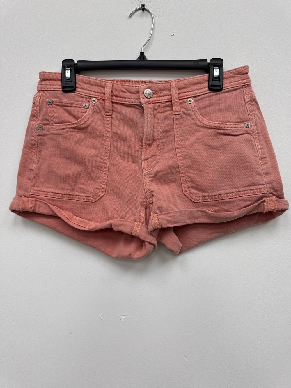 American Eagle Outfitters Coral Pink Rolled Hem Jean Shorts